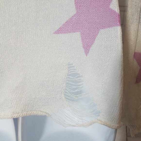 Star Print Sheer See Through Sweater - Picture 5 of 11